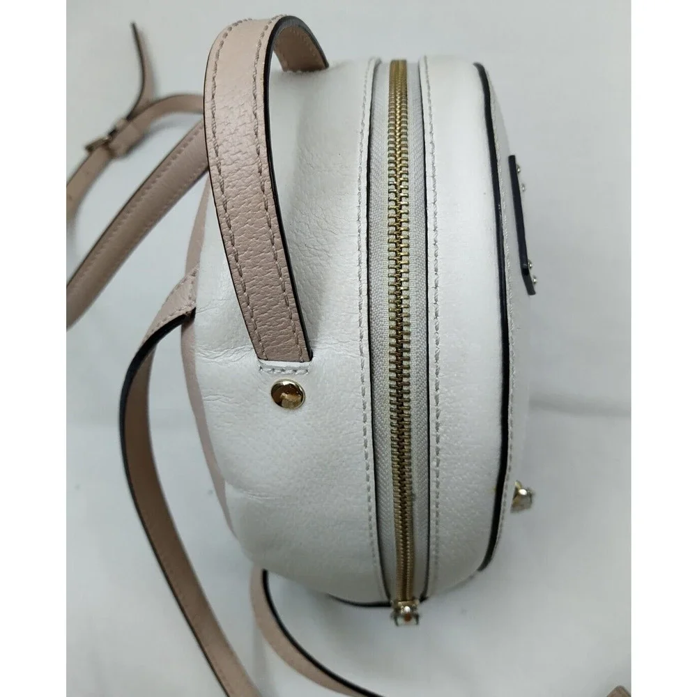 Kate Spade Grove Street Sammi Ivory Leather Zipper Pocket Backpack - MSRP $299